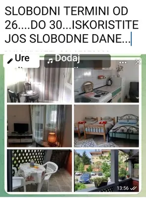 a collage of different pictures of a room at Apartman Nafo in Bihać