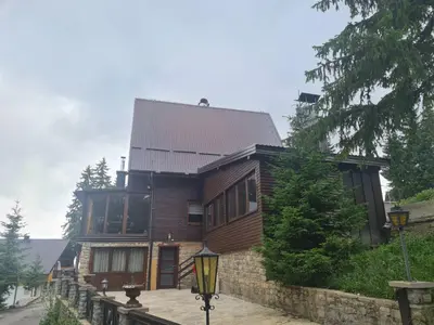 a large wooden house with a metal roof at Villa Gabi Vlašić in Travnik