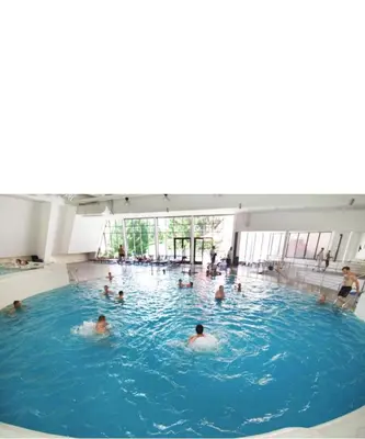 a group of people swimming in a swimming pool at Stan na dan Miki -M Teslic in Teslić
