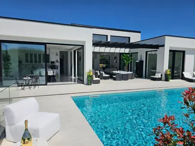 an image of a house with a swimming pool at Vila Salkic in Cazin