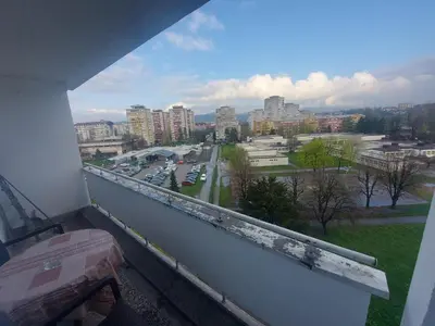 a view of a city from a balcony at Apartman Borik in Banja Luka