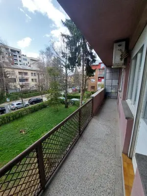 a balcony of a house with a view of a park at Index 3 in Banja Luka
