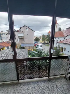 a view from a window of a parking lot at Index 3 in Banja Luka
