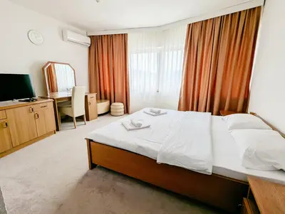 a bedroom with a large bed and a television at Motel Dačo in Stara Bila