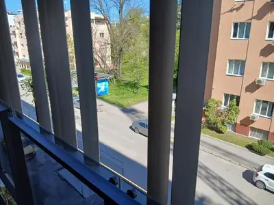 a view of a street from a window at Palata Suite in Banja Luka