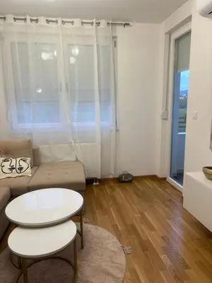 a living room with a couch and a table at Apartman ADA in Železnička Stanica Incel
