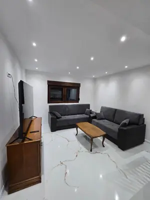 a living room with two couches and a television at Apartmani Mikić in Bosanski Šamac