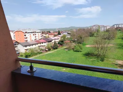 a view of a city from a balcony at Studio D&N in Starčevica
