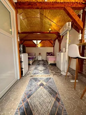 a living room with a rug on the floor at Apartman Oaza mira-Visoko in Visoko