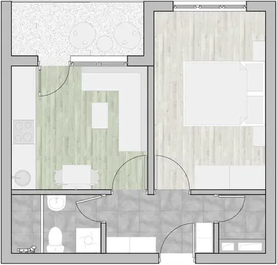 a floor plan of a room with a table at Cosy Corner Doboj in Doboj
