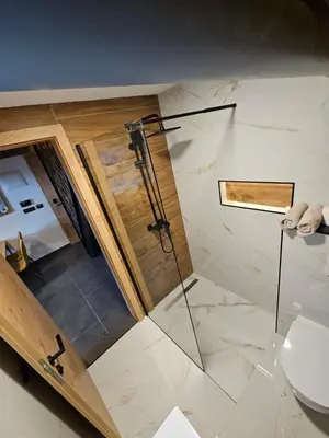 a bathroom with a shower and a toilet at Luxury Villa Mašić - 2 in Bugojno