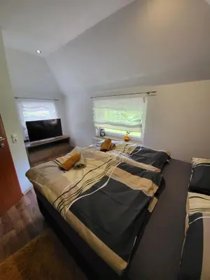 a bedroom with a large bed in a room at Villa Amy in Bihać