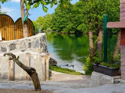 a body of water with ducks swimming in it at Ranch Una Soul in Glodina