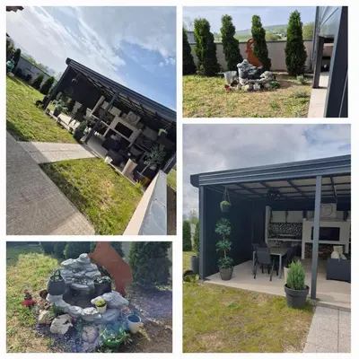 a collage of four pictures of a house at Apartman IN in Bihać