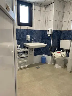 a bathroom with a sink and a toilet at Domaćinstvo Una-Ostrovica in Kulen Vakuf