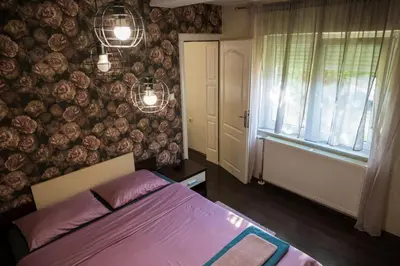 a bedroom with a bed and a window at Gajic & Milini in Banja Luka