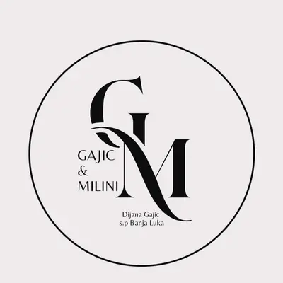 a black and white logo for a dental clinic at Gajic & Milini in Banja Luka