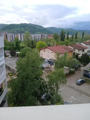 an aerial view of a town with buildings and trees at Apartman Borik Banja Luka in Banja Luka