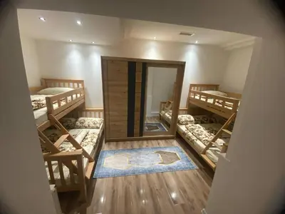 an overhead view of a room with four bunk beds at Marshal 2