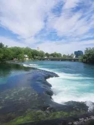 a view of a river from a bridge at Arena 2 in Ripač