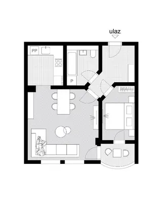 a floor plan of a house at Aurum apartman Žepče in Žepče