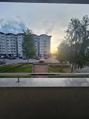 a view of a parking lot with a building at Apartment STELLA in Bihać