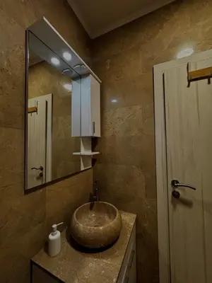 a bathroom with a sink and a mirror at Apartment Rosa Brandis in Travnik