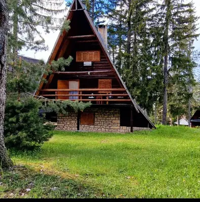 a log cabin in the middle of a field at Planinska kuća Divna in Šišava