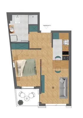 a drawing of a floor plan of a house at Apartment Lena 51 in Banja Luka