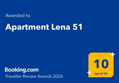 a yellow sign with the number on it at Apartment Lena 51 in Banja Luka
