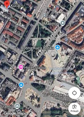 a map of a city with buildings and mosques at Nika-Simka in Banja Luka