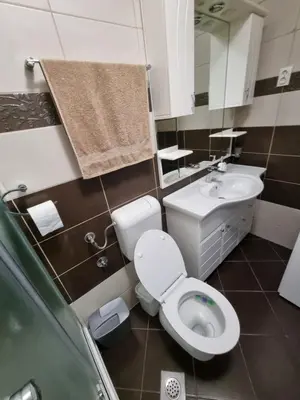 a small bathroom with a toilet and a sink at Nika-Simka in Banja Luka
