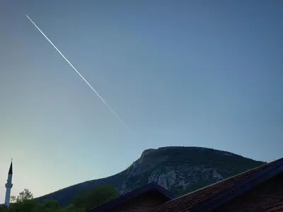 a view of a mountain from a house at Bungalovi Narandža Ramsko jezero