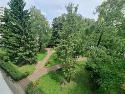 an overhead view of a park with trees and a path at Central Spot BL in Banja Luka