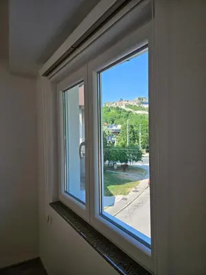 a window in a room with a view of a street at Jelena in Jajce