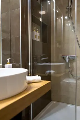 a bathroom with a sink and a shower at Polza in Banja Luka