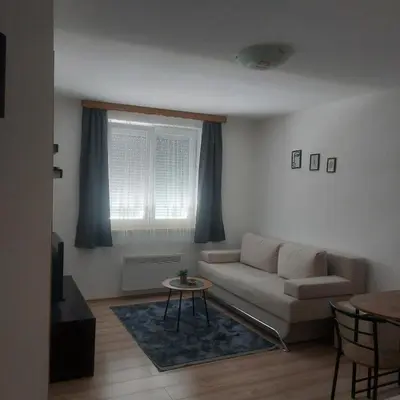 a living room with a couch and a table at Apartman Mario in Tomislavgrad