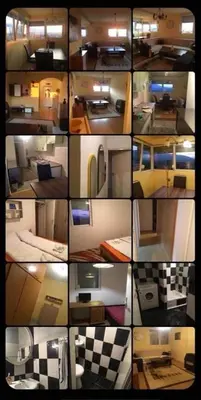 a collage of photos of a room at ZiiNa Skyline Apartment in Bihać