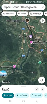 a screenshot of a cell phone with a map at Durmeo in Ripač
