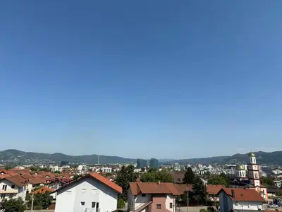 a view of a city with houses at Panorama apartman in Banja Luka