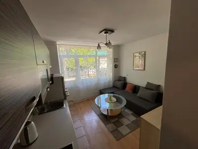 a living room with a couch and a table at Bihac Center Apartment in Bihać
