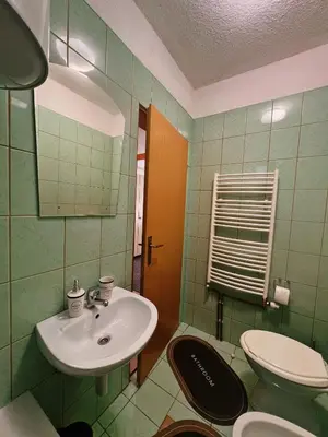a bathroom with a sink and a toilet at Apartman Alinac in Cazin