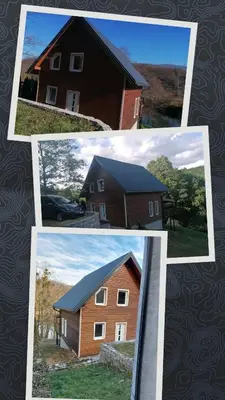 a group of four pictures of a barn at Holiday home Alen in Kulen Vakuf