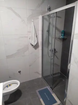 a bathroom with a shower and a toilet at Apartman Sofia Doboj in Doboj