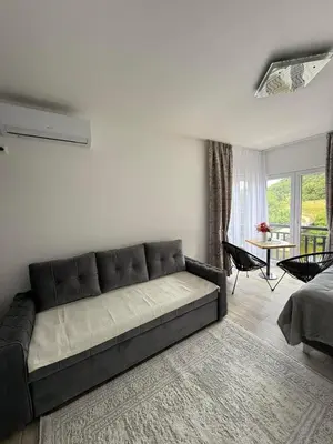 a living room with a couch and a table at Apartmani Vanilla in Zavidovići