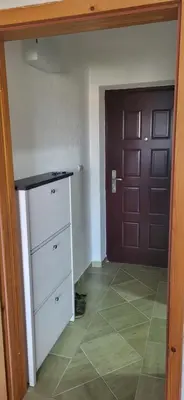 a room with a closet with a door and a drawer at Apartman Kovacevic Prnjavor Republika Srpska in Prnjavor