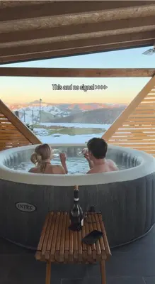 a man and a woman in a bath tub at Atrijland Cazin in Cazin