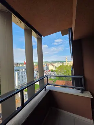 a balcony with a view of a city at Apartman RS Palata in Banja Luka