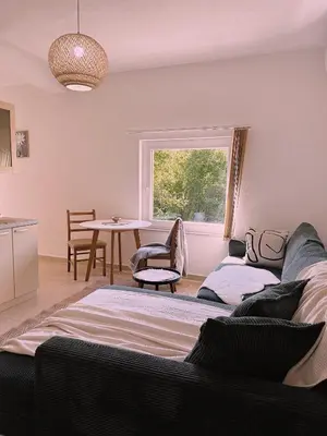 a living room with a couch and a table at Layal Home in Bihać