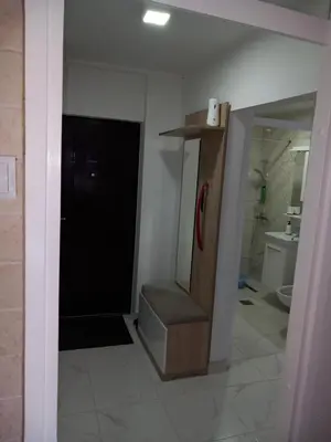 a bathroom with a sink and a toilet in a room at Apartman AM Tuzla in Tuzla